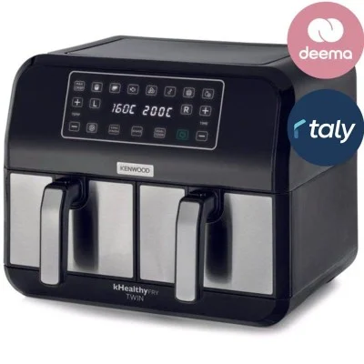 Kenwood Digital Twin Air Fryer 4 Liters + 4 Liters _ Black/silver